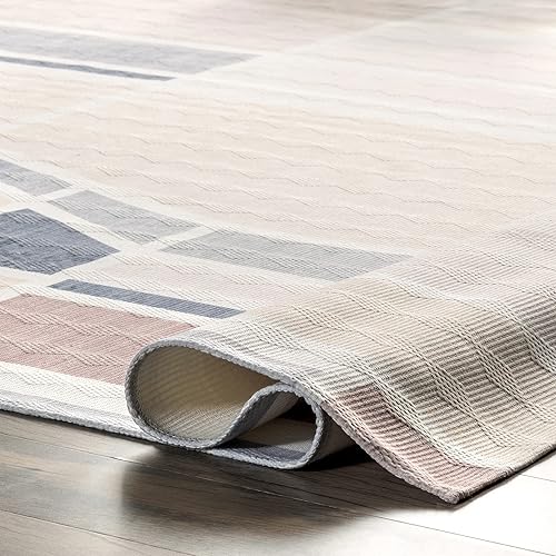 Miniatura 6 de nuLOOM Dannie - Alfombra geométrica moderna lavable a máquina, 4 x 6, beige