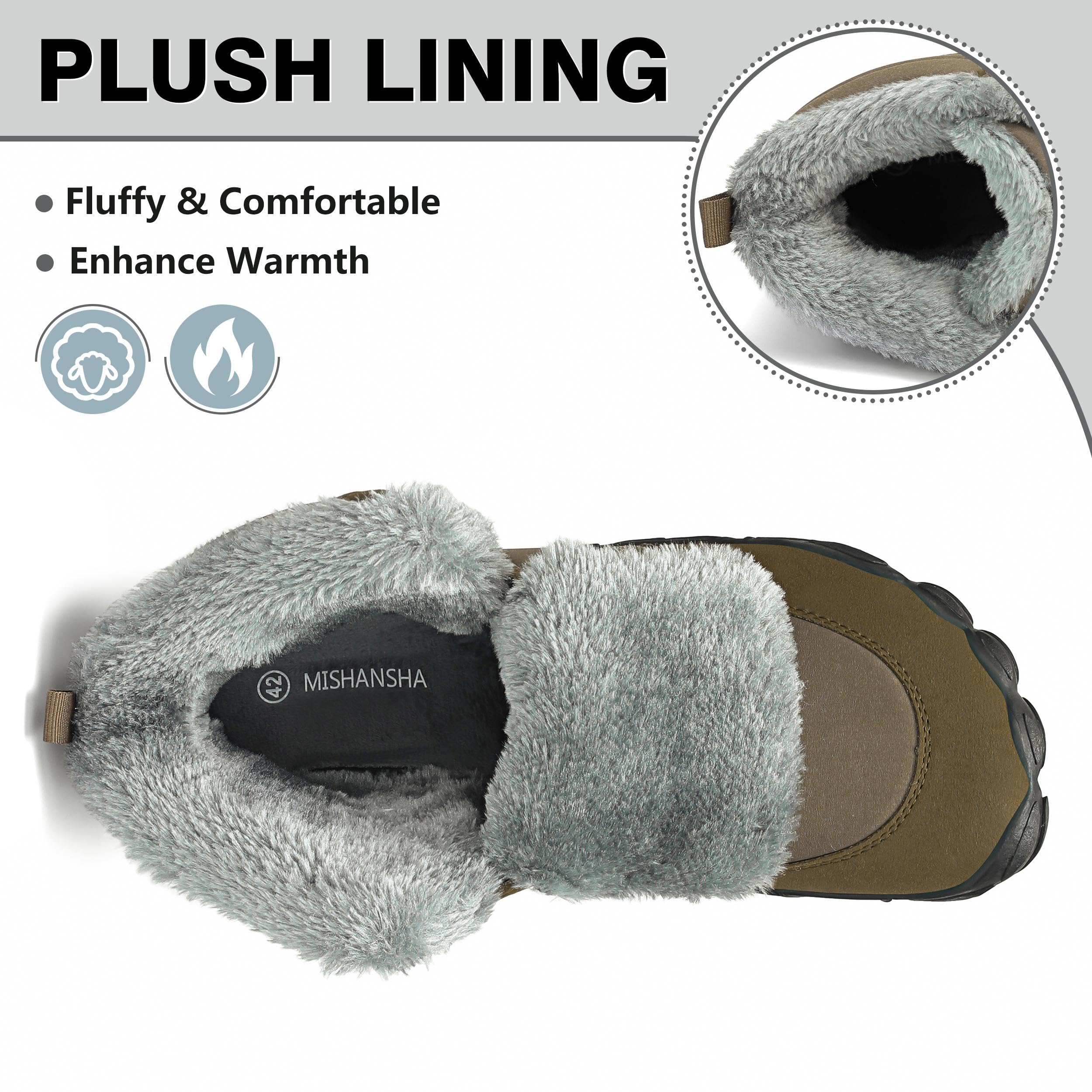 Mishansha Barefoot Scarpe Invernali stivaletti Uomo stivali Inverno Donna Caldi Comode Antiscivolo Gr.36-48EU