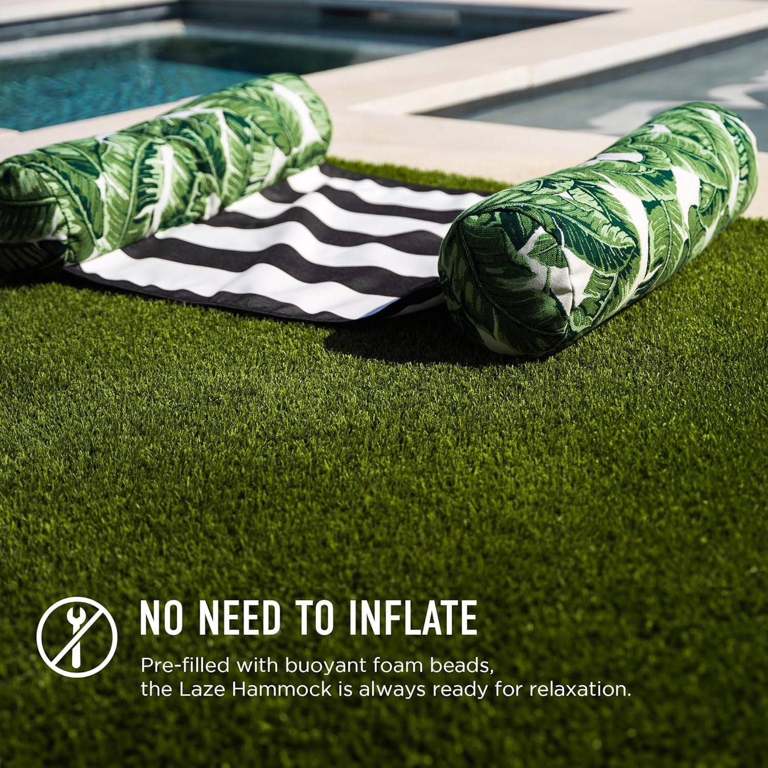 Ledge Lounger Laze Hammock in-Pool Float, Beach and Lake Float (Shibori Blue)