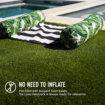 Ledge Lounger Laze Hammock in-Pool Float, Beach and Lake Float (Bold Jungle)