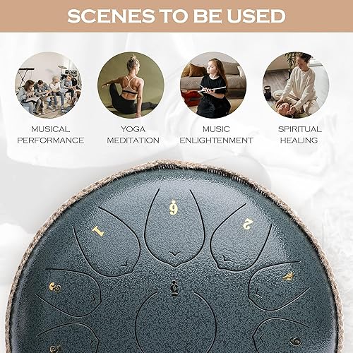 Miniatura 5 de Lexington TGD-1213A 13 Notas 12 Pulgadas De Acero Lengua Tanque Tanque Tambor Set C Key, Jade Celadon