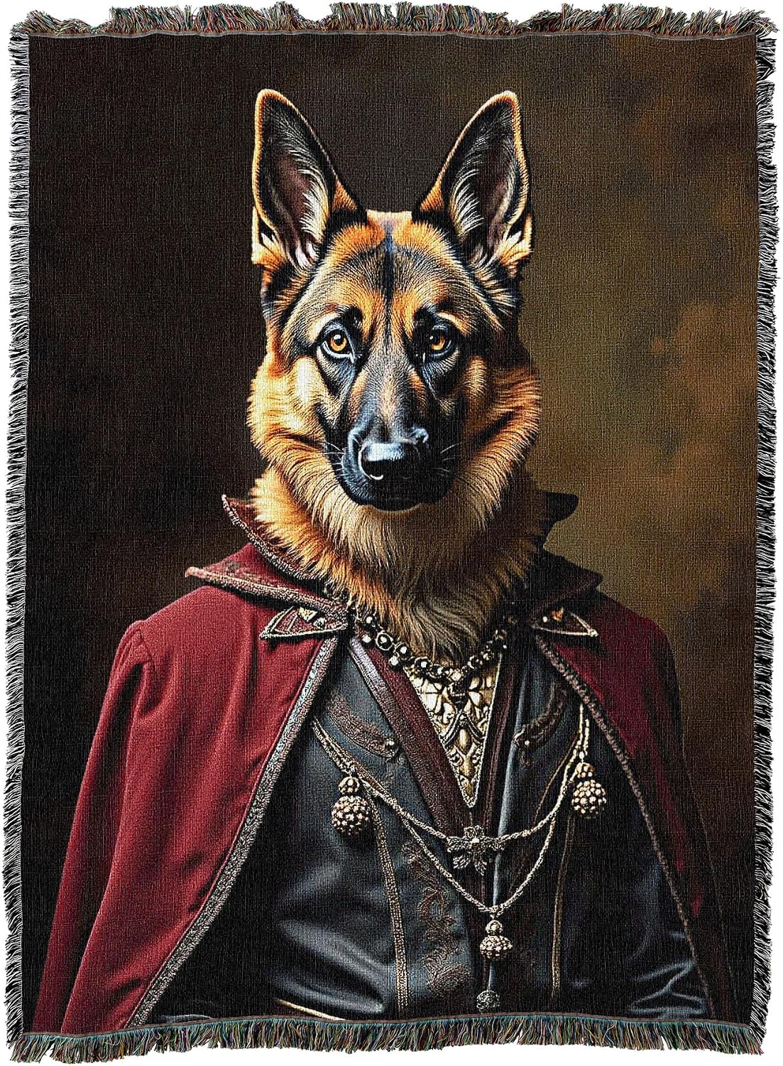 Pure Country Weavers Lord German Shepherd Blanket - Royal Gift for Dog Lover - Cotton Tapestry Throw - Made in The USA - 72"x54"