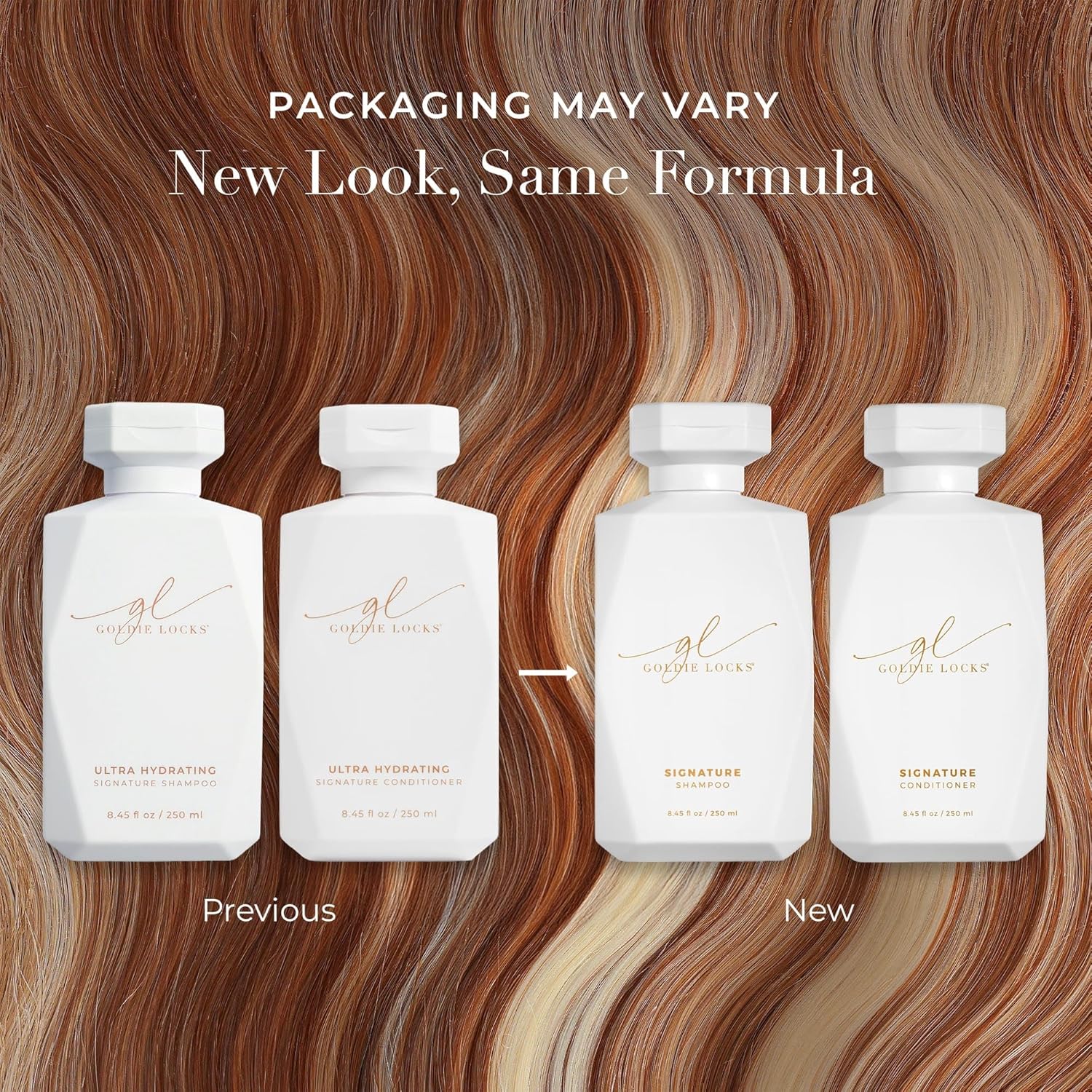 Goldie Locks Ultra Hydrating Shampoo & Conditioner Set - Sulfate-Free, Paraben-Free - for Frizz Control, Shine & Strength - Color & Extension Safe - Protein-Free - 2 x 8.45 fl oz (Packaging May Vary) - Image 2