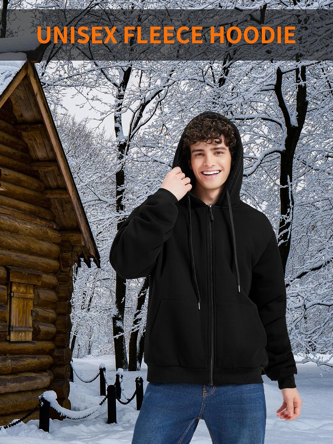 Heated Hoodie with 18400mah Battery Pack, Full-Zip Heated Sweatshirt Hoodie for Men Women