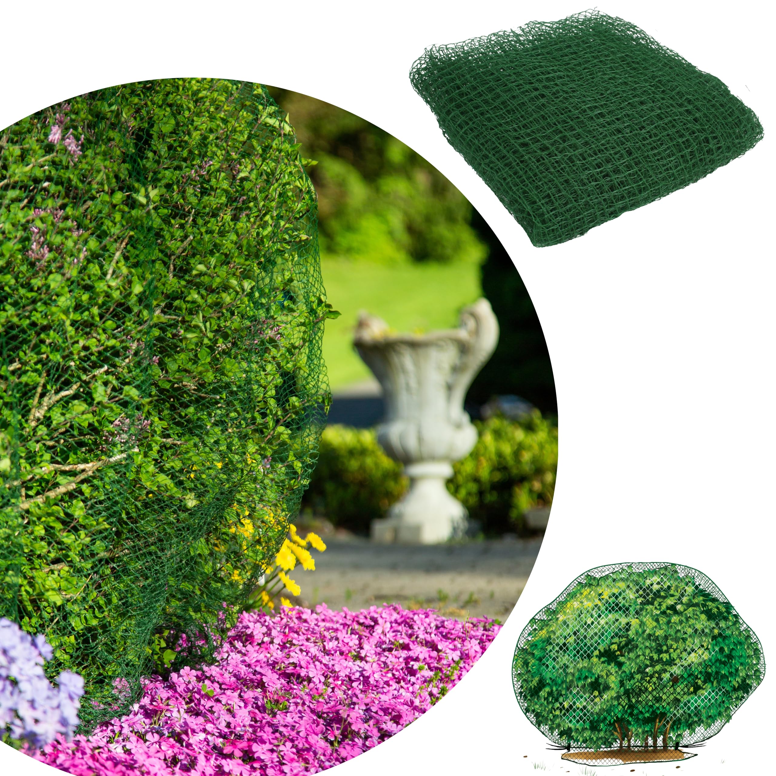 GreatBuddy Garden Netting 7ft X 50ft – Deer & Bird Fence, Heavy Duty Reusable Protection For Plants & Trees