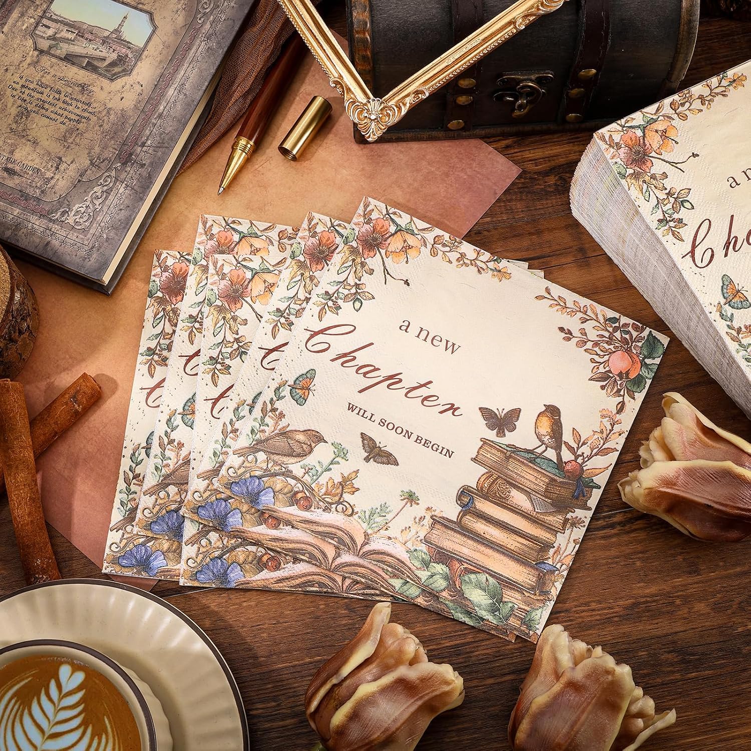 Booson 50 PCS Vintage Book Club Napkins Literary