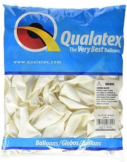 Qualatex 9" White Latex Balloons (100ct)