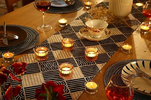 Miniatura 5 de GOLDEAL 24 portavelas de cristal portavelas votivas a granel candelabros para bodas fiestas cenas decoración de mesa del hogar 24 unidades ámbar