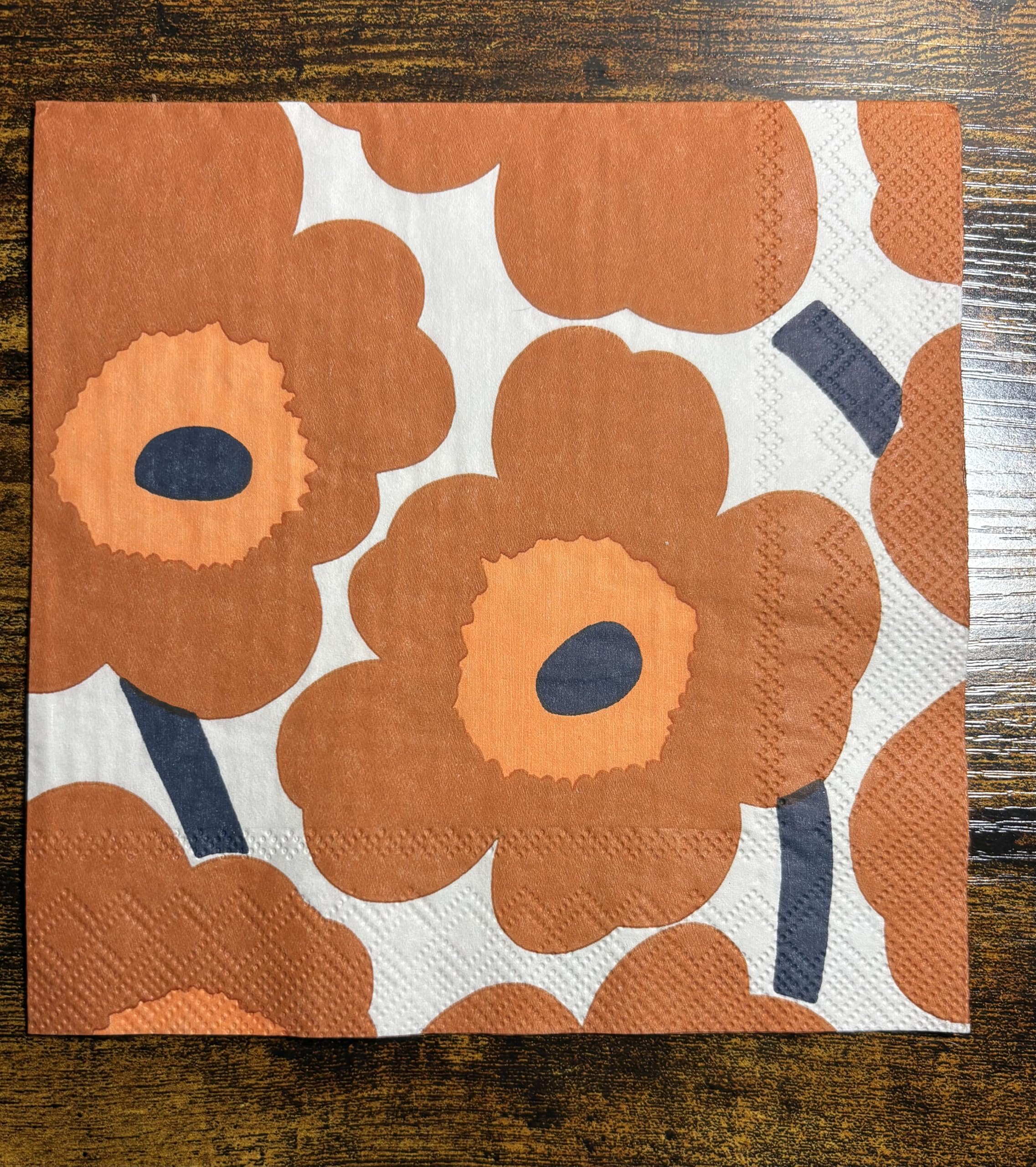 Boston International IHR Marimekko - Tovaglioli di carta a 3 strati, 15 x 15 cm, colore: Terracotta