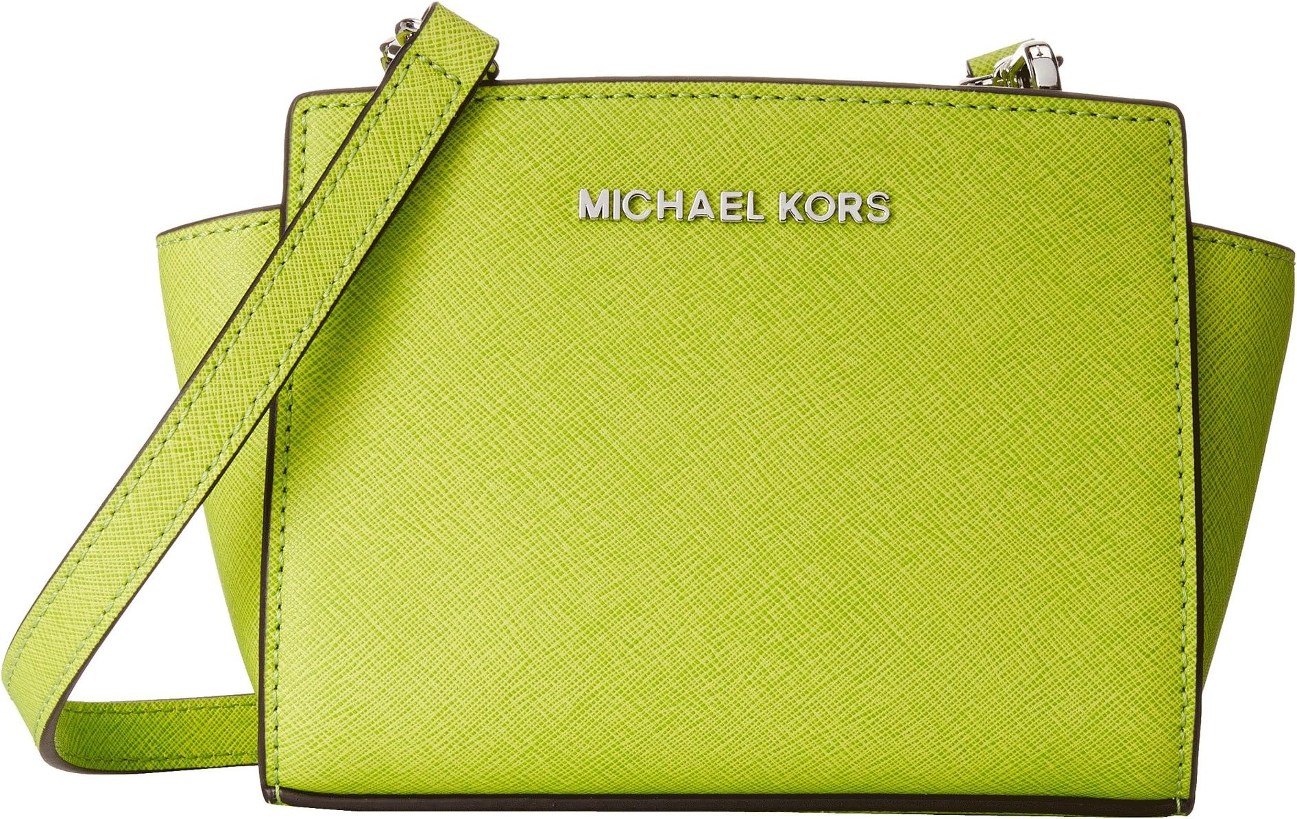 MICHAEL Michael Kors Selma Saffiano Leather Mini Messenger (Pear)