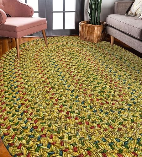 Rhody Rug Sophia SO55 Sand Natural 2' x 3' Oval - Braided Area Rug, Home Decor, Floor Mat or Bedroom Rug - Easy Care, Id