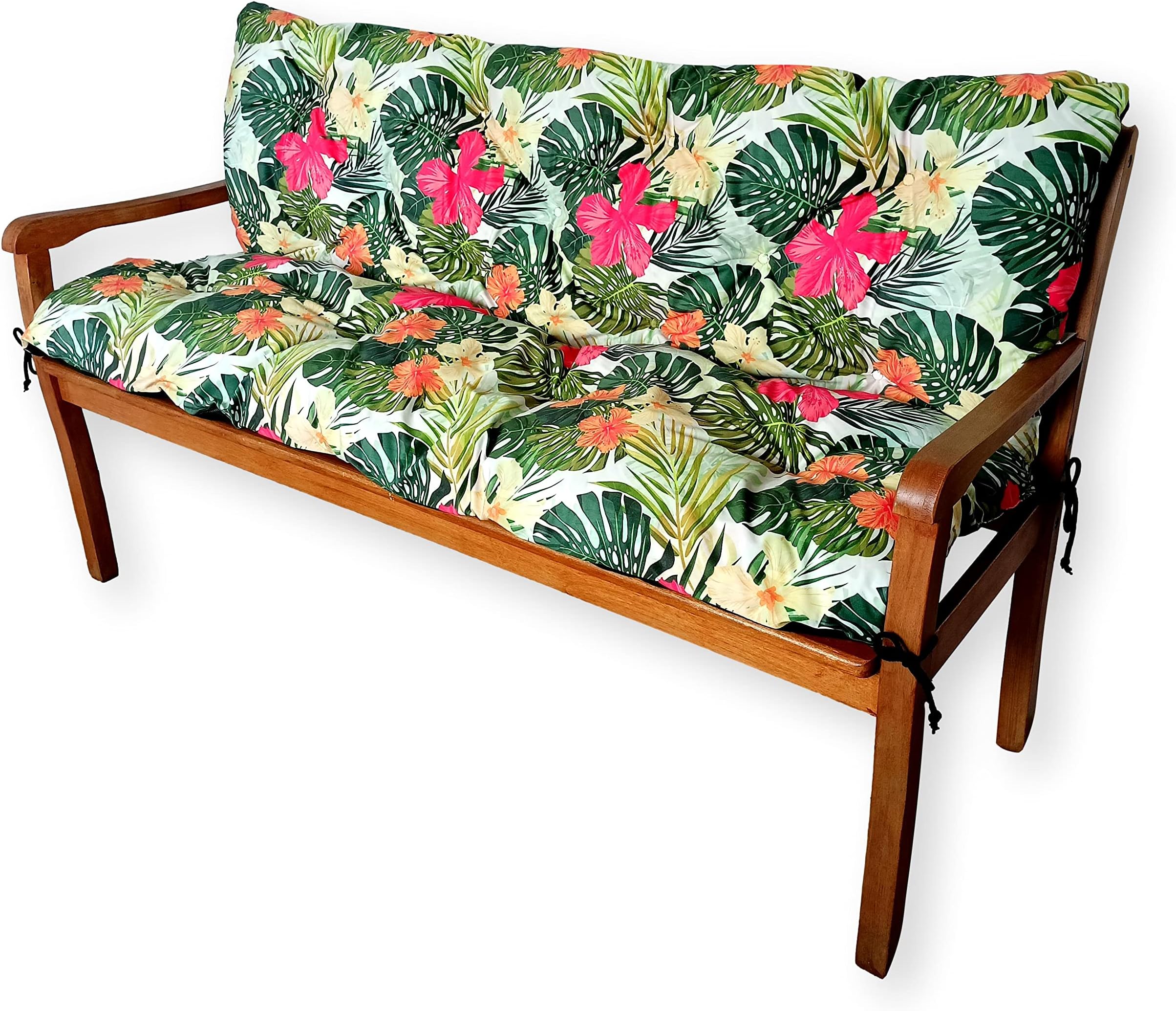 Cuscini Per Panca Da Giardino - Set 2 Pezzi 100x50cm Con Schienale - Impermeabile, Beige, Per Esterni - Foto 4