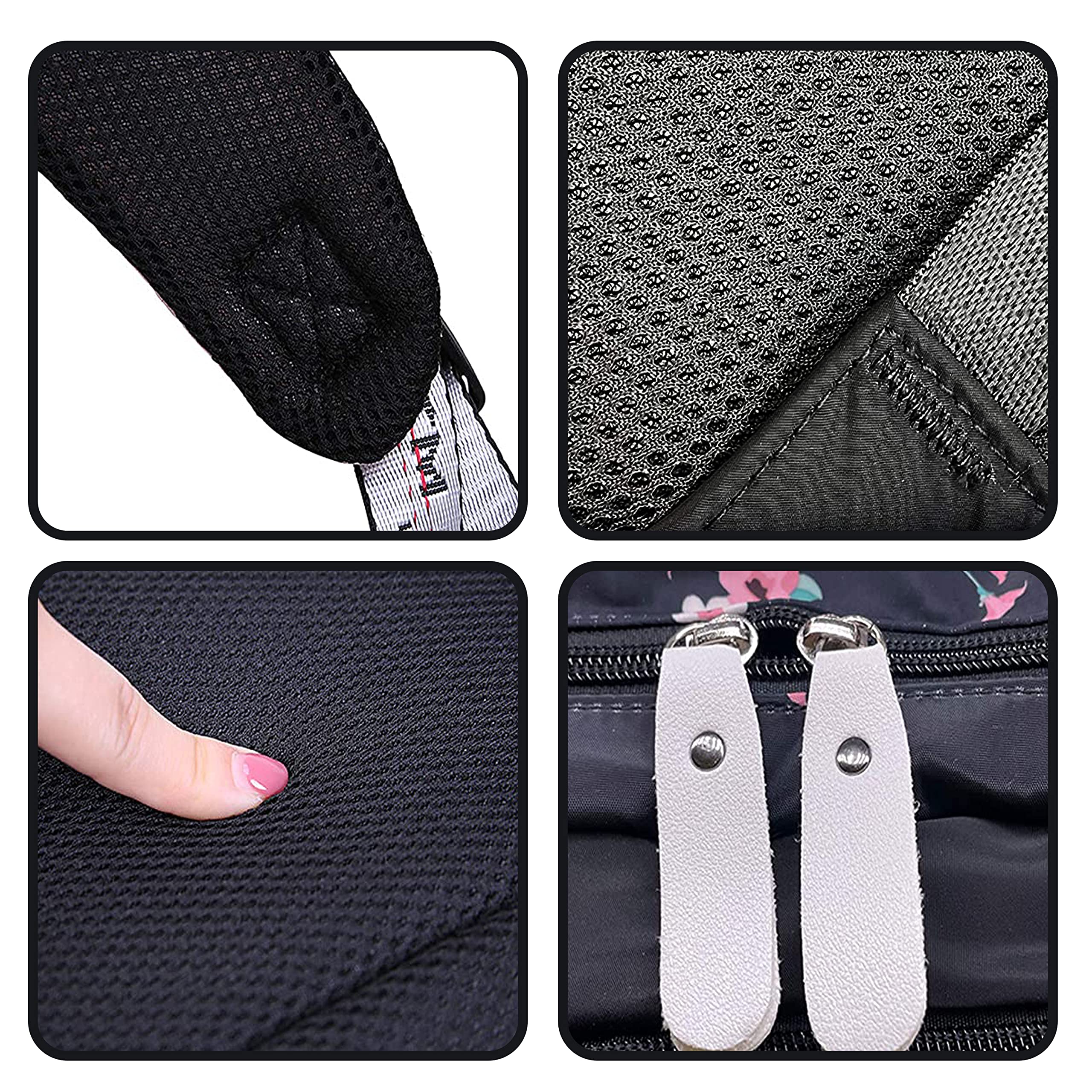 Sac à Dos femme College Scolaire Sac Toile Ado Fille Cartable Sac d'école (Noir)