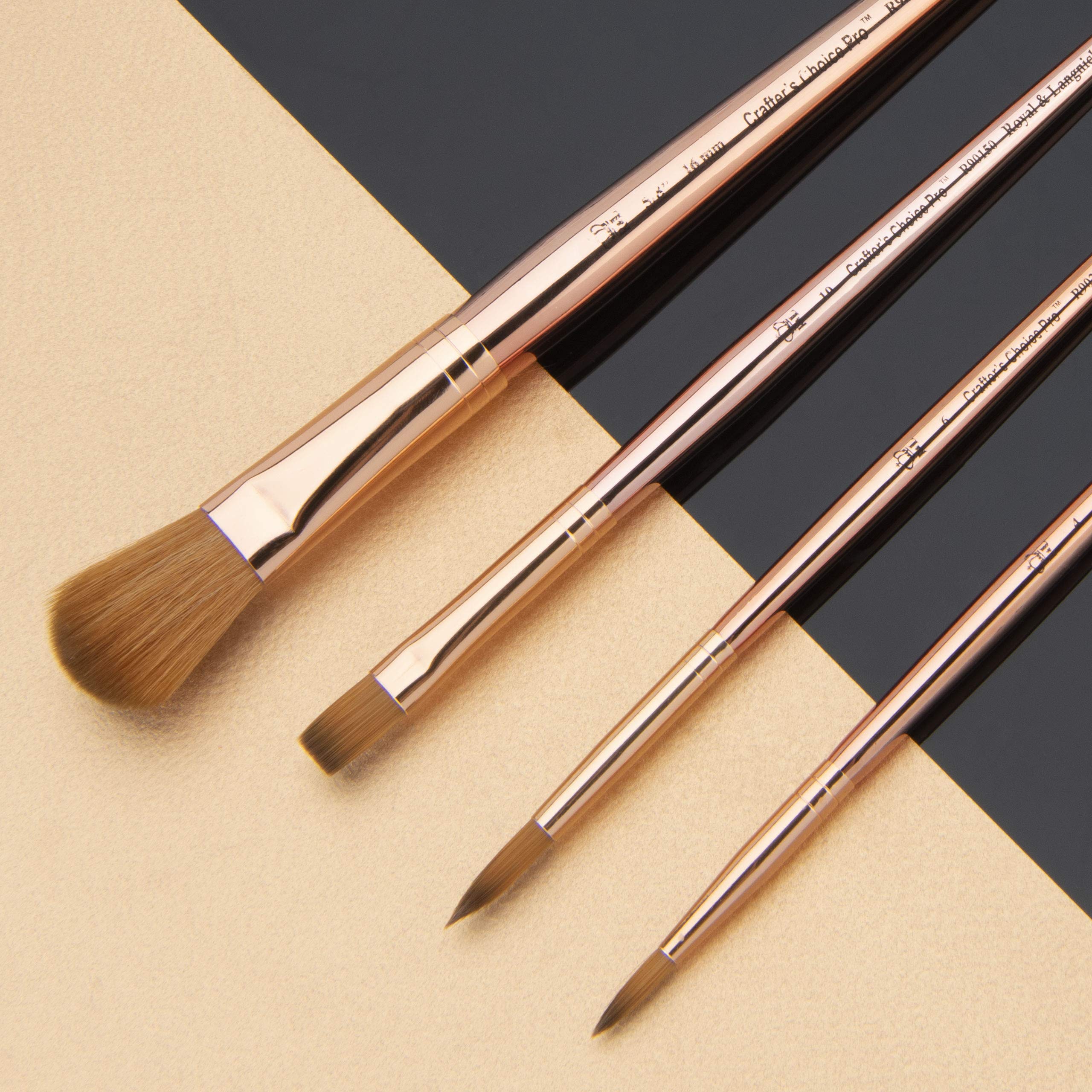Royal & Langnickel Crafter's Choice Pro - Juego de 4 brochas de mopa sintética para manualidades