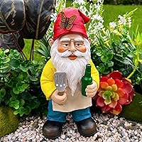Vista 3 de Mood Lab Gnomo de jardín – Gnomo de chef de barbacoa – 9.45 pulgadas de alto estatua de césped – para decoración al aire libre y de la casa