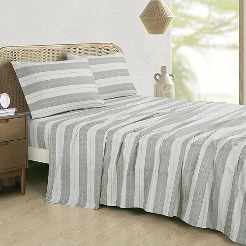 Vista 47 de Chezmoi Collection Juego de sábanas de 4 piezas tamaño King, color blanco, gris, negro, oso pardo, lobos, alces, pino, montaña, estampado, Estampado