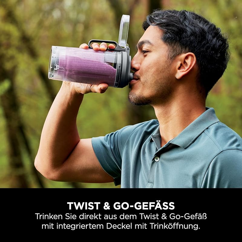 Ninja Blast Max BC251EUGY Hordozható Turmixgép 570ml Töltöthető Szürke