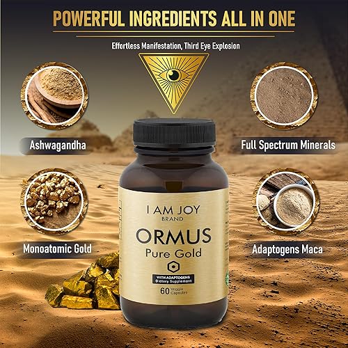 Miniatura 5 de I Am Joy co. Ormus Gold Cápsulas de elementos monoatómicos con adaptógenos maca y ashwaganda  Puede ayudar a equilibrar el estado de ánimo,