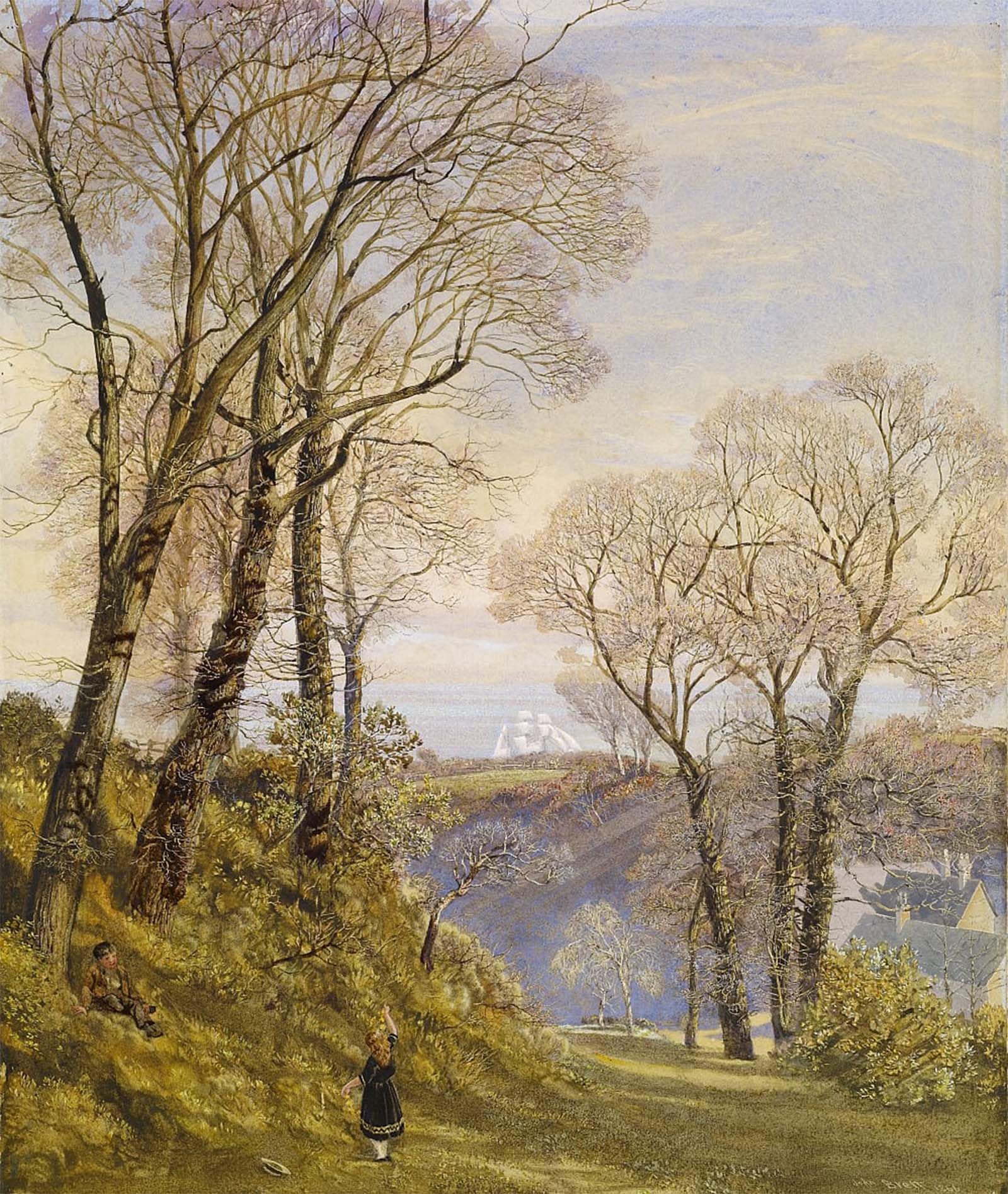 Artxlxxbn No Frame Famous Prints Artwork Pictures Poster Painting Art February In The Isle Of Wight By Brett Artwork Landscape Pictures For Home Decor 60X90cm