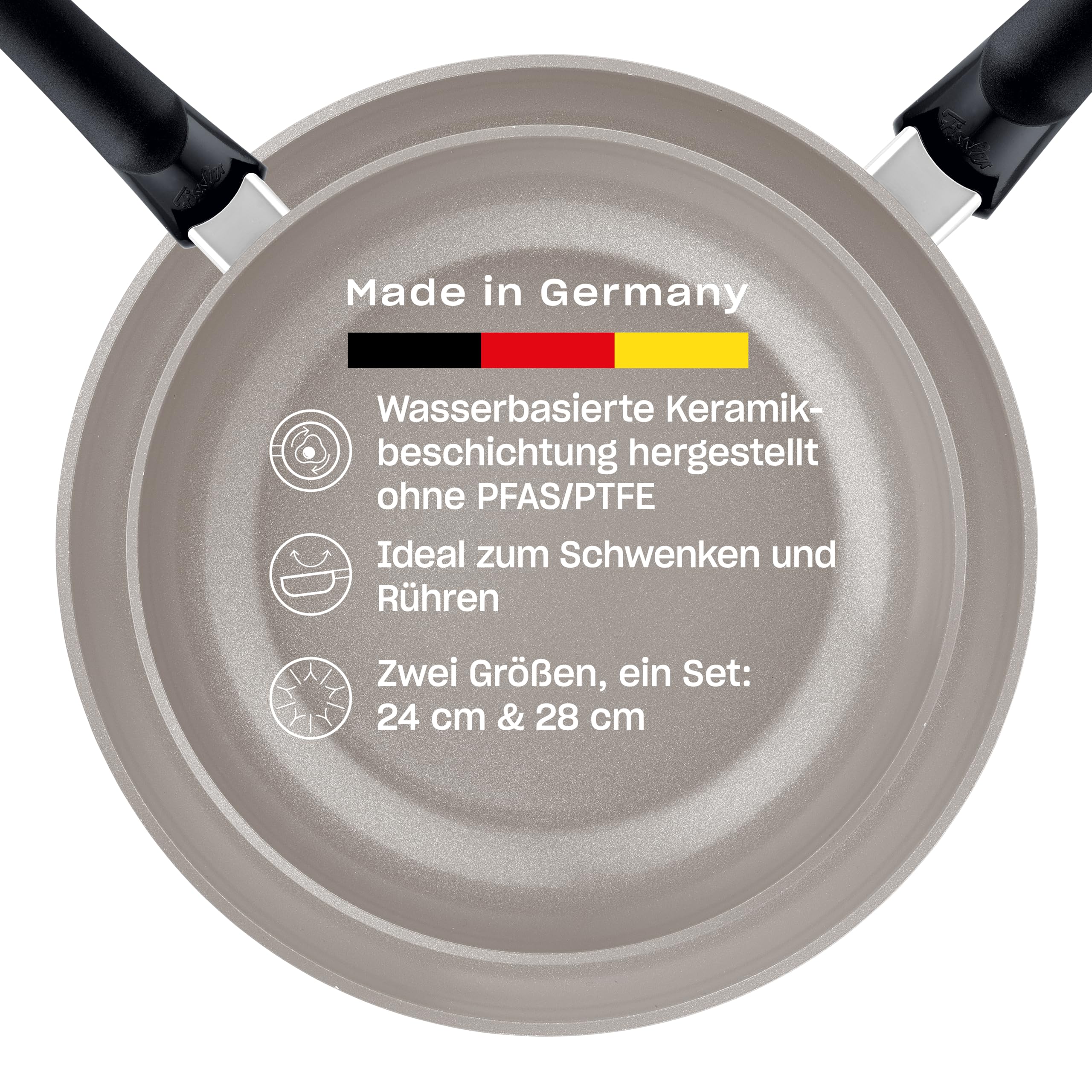 Fissler Ceratal Classic, lot de 2 poêles antiadhésives, 24+28 cm, induction