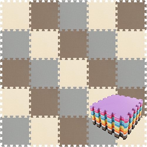 Vista 39 de qqpp Alfombrillas de espuma de rompecabezas de goma EVA con 18 azulejos entrelazados - Alfombra de juego para bebé para jugar Esterilla