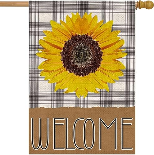 Miniatura 9 de Bandera de jardín de doble cara de 28 x 40 pulgadas  Bandera de jardín de girasol de primavera y verano  Banderas de arpillera grandes de temporada