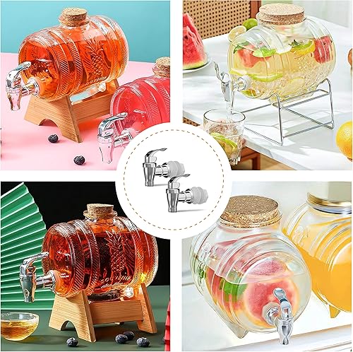 Miniatura 4 de joaoxoko Grifo para dispensador de bebidas, paquete de 2 grifos de repuesto para dispensadores de bebidas, grifos plateados para cubos de 2 galones,