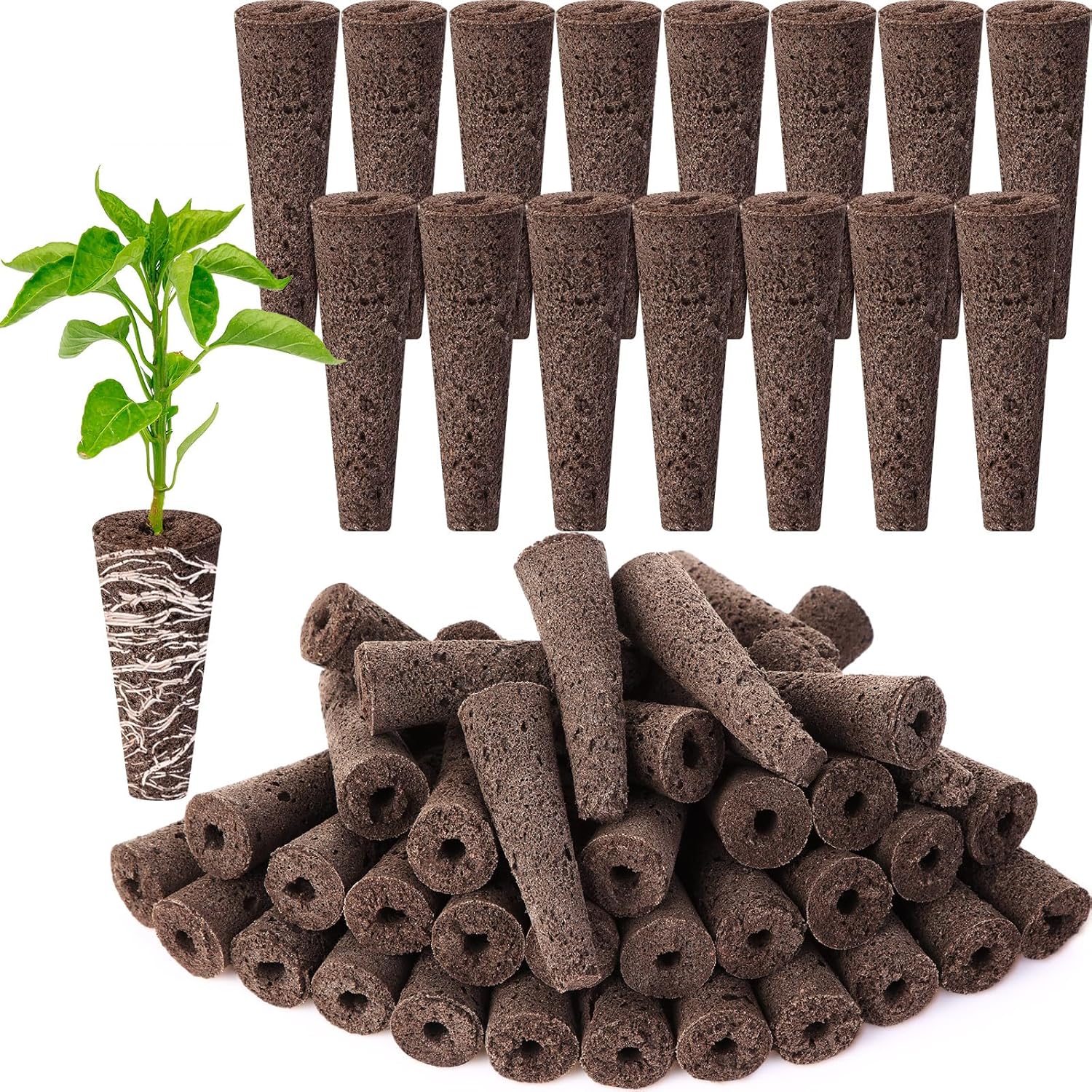 Menkxi 150 Pcs Grow Sponges Bulk Replacement Root Growth