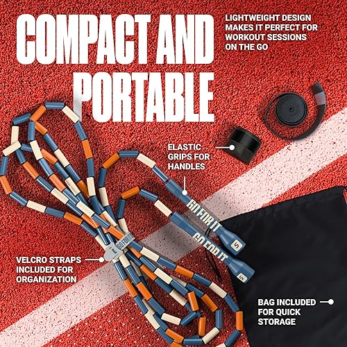 Miniatura 2 de Sportbit Elite - Cuerda de saltar con cuentas, cuerda de velocidad ajustable para fitness, crossfit, boxeo, sin enredos, ligera