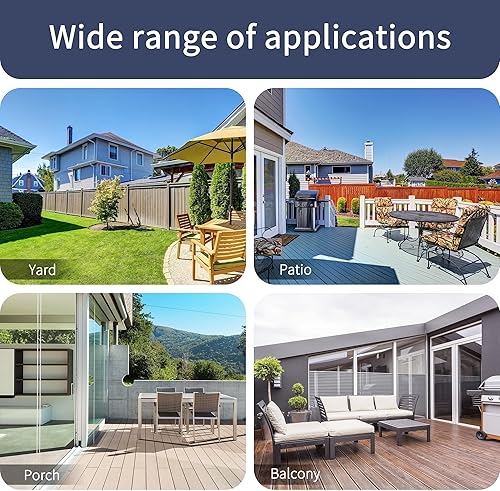 Miniatura 7 de Shintenchi Juego de comedor de patio de 6 piezas con paraguas, juego de muebles de exterior con 4 sillas plegables y mesa de comedor de vidrio