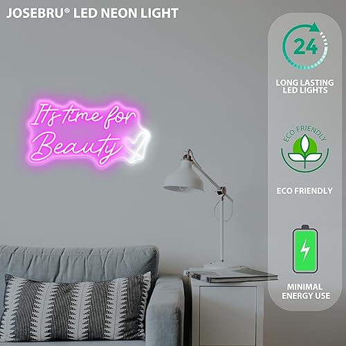 Miniatura 5 de Letrero de neón con texto en inglés It's Time for Beauty para decoración de habitación, luces de neón para dormitorio, peluquería, peluquería,