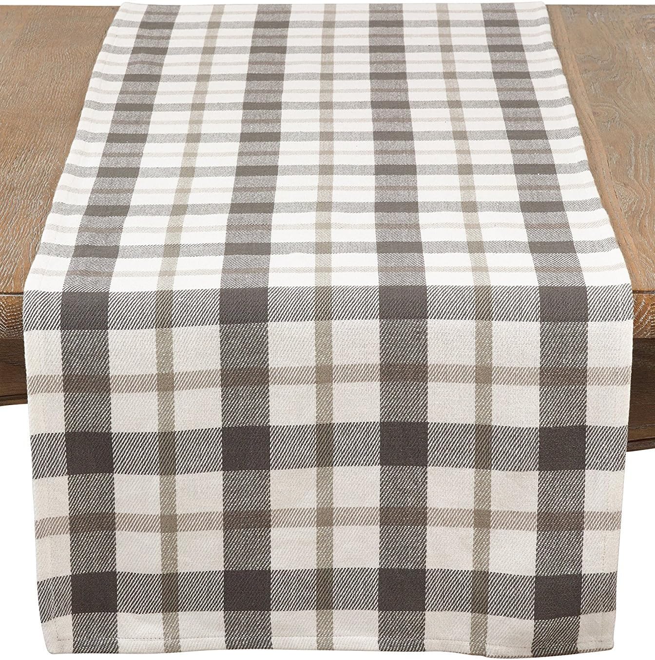 Fennco Styles Modern Plaid 100% Cotton Table Runner