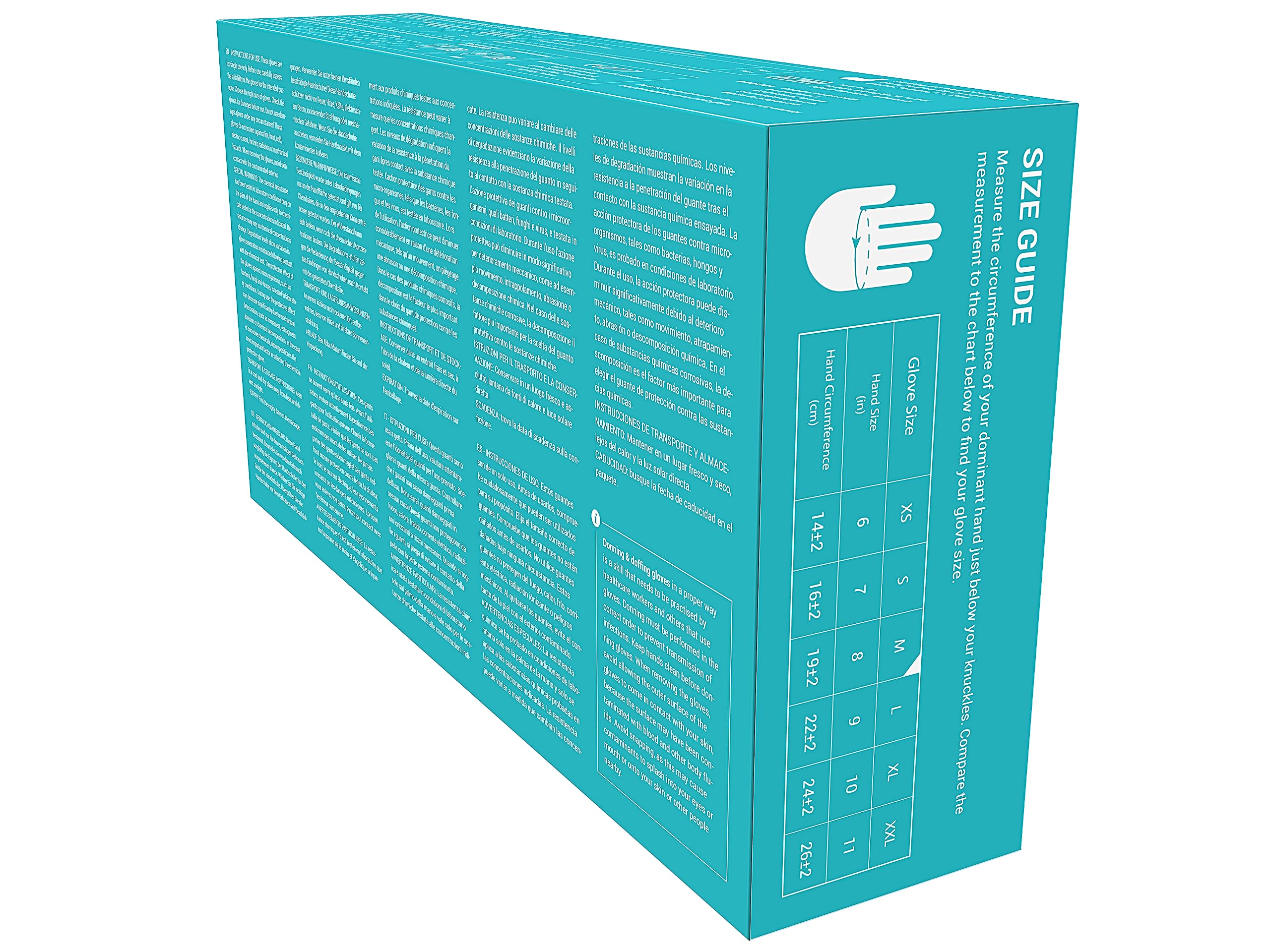 EUROPAPA® 1000x Nitrilhandschuhe Box Einweghandschuhe, Einmalhandschuhe, Untersuchungshandschuhe, Nitril Handschuhe, puderfrei, ohne Latex, unsteril, latexfrei, disposible gloves (L, Schwarz)