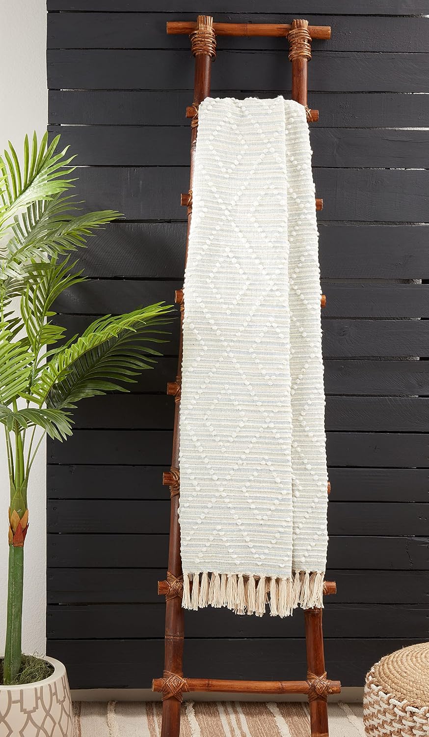 SARO LIFESTYLE Stripes and Diamond Throw Blanket
