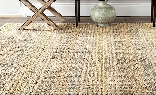 Miniatura 5 de SAFAVIEH Organica Collection - Alfombra de pasillo de 2 x 10 pies, diseño de yute a rayas hecho a mano, ideal para zonas de alto tráfico en sala de