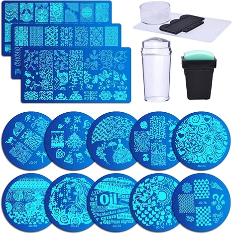 Amazon Co Jp アッション Ashion ネイルイメージプレートセット お得な１7枚セット 13枚プレート 2スタンプ 2スクレーパー ネイルステンシル ネイルプレート スタンピングイメージプレート ネイルアートツール ネイルデザイン用品 ビューティー