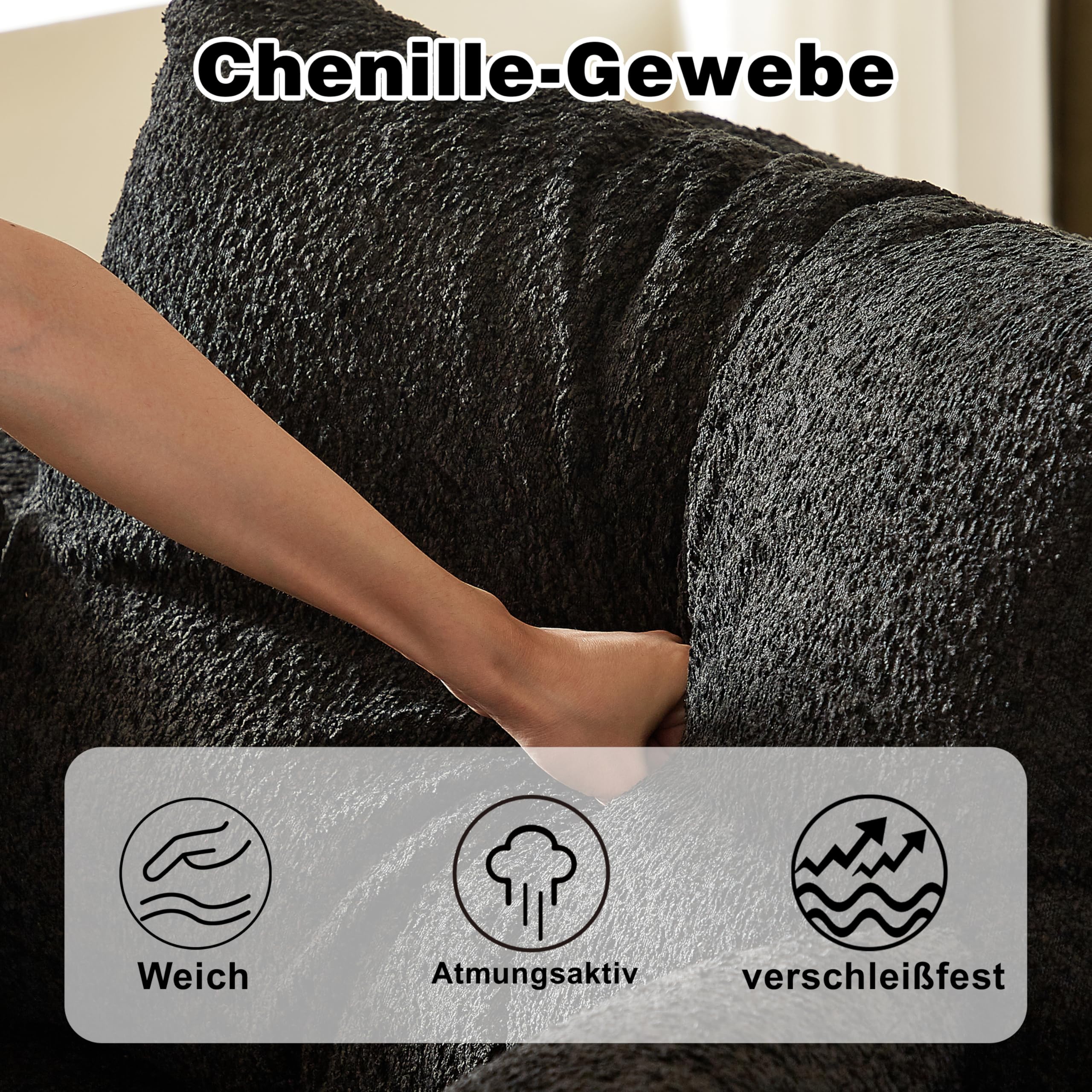251cm Canapé d'angle en Forme de L avec Fonction Couchage - Canapé modulable avec méridienne Droite - Assise Extra Profonde - Canapé-lit pour Salon (Noir)