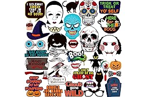 KatchOn, Scary Halloween Photo Booth Props - Pack of 37 for Memorable...