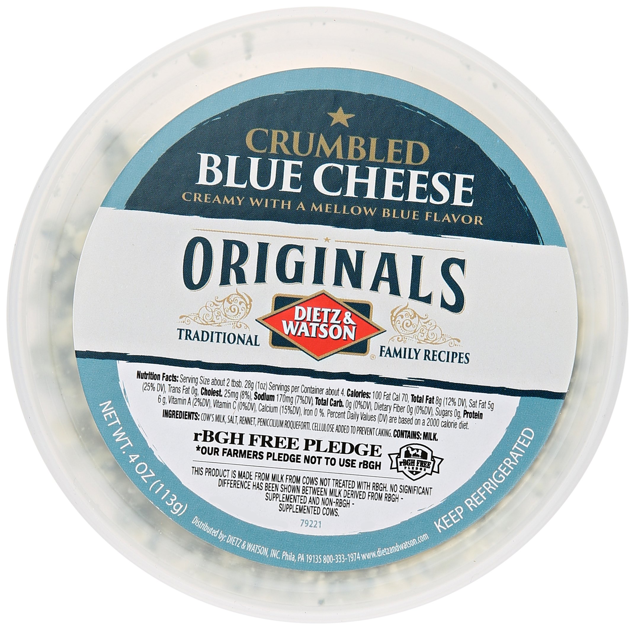 Dietz & Watson Originals Crumbled Blue Cheese Cup, 4 oz