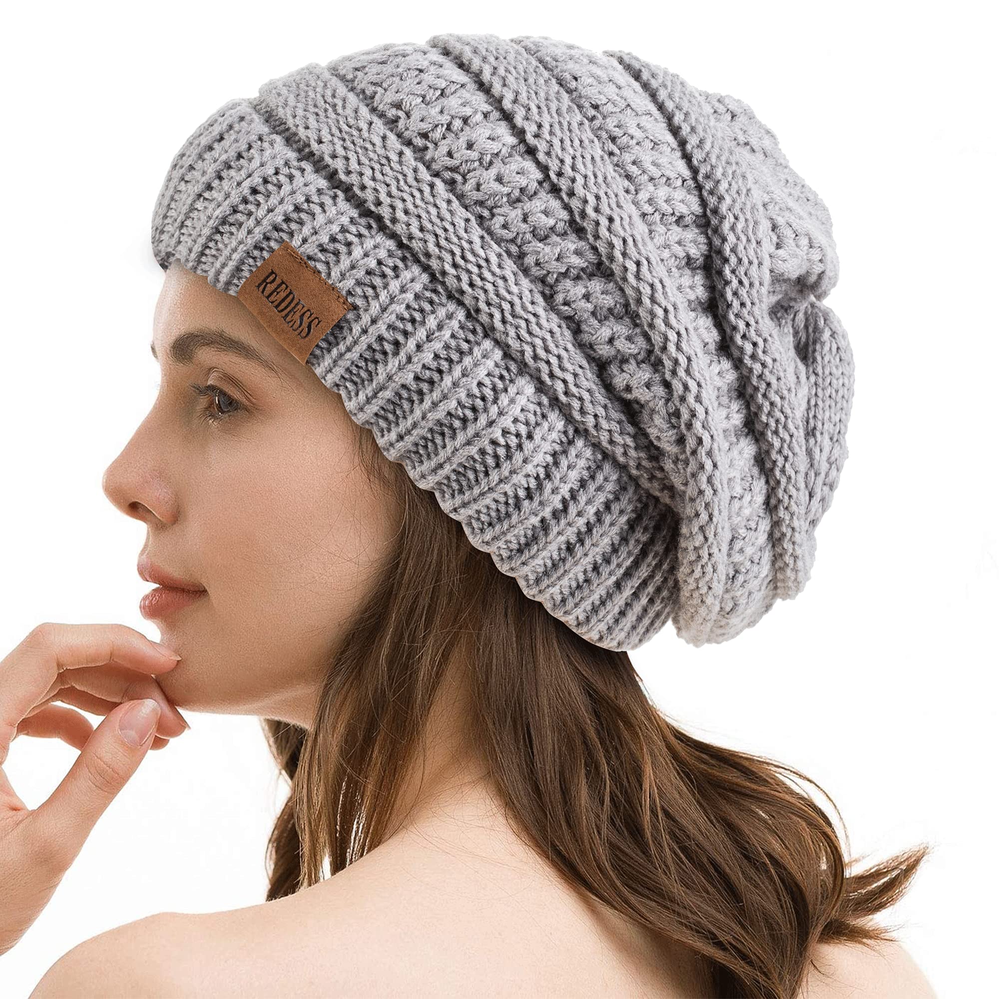 REDESS Slouchy Beanie Hat per Uomo e Donna Winter Warm Chunky Soft Oversize Cable Knit cap