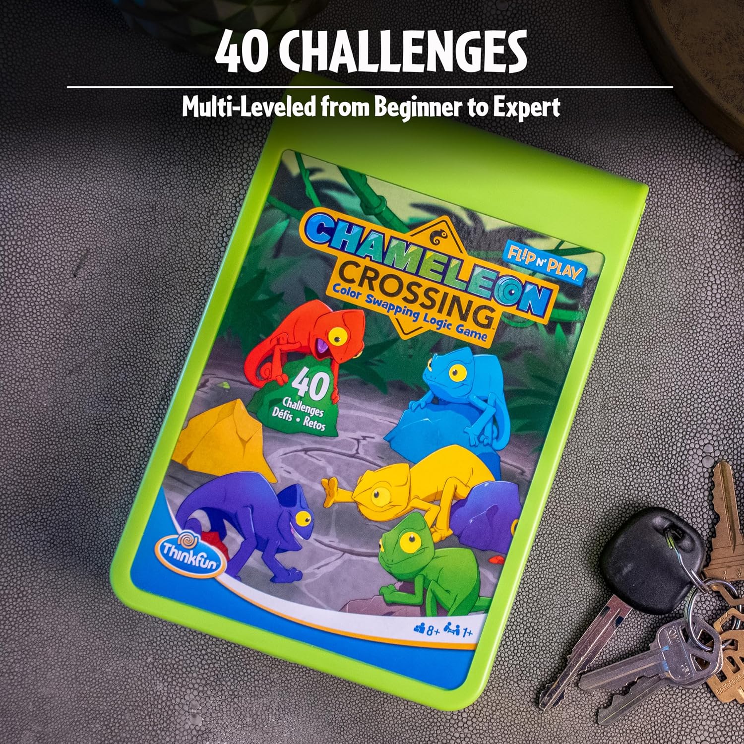 ThinkFun Flip N' Play: Chameleon Crossing Travel Logic Game for Road Trips, Plane Rides, and Vacations