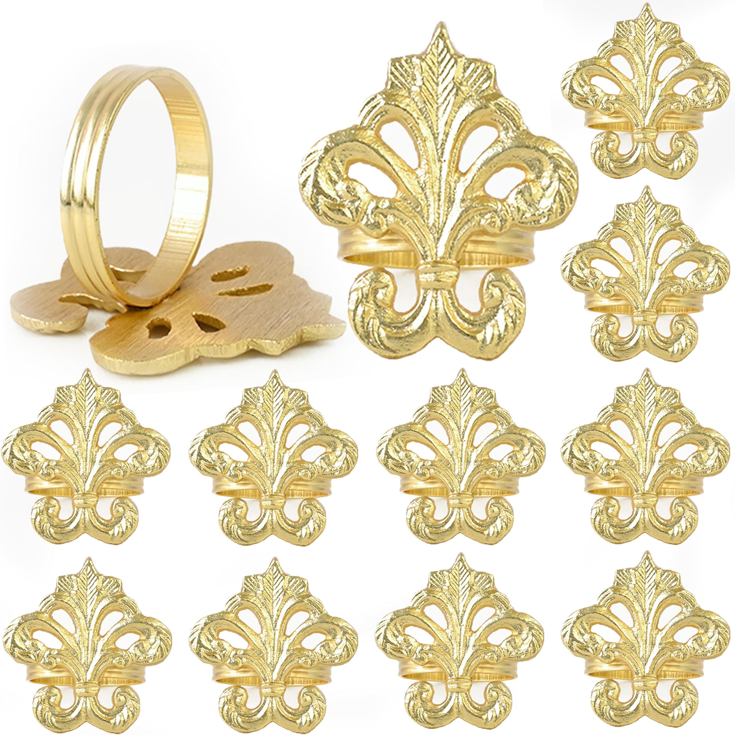 Amazon.com: 6PCS Mardi Gras Napkin Rings, Glitter Mask Fleur De Lis ...