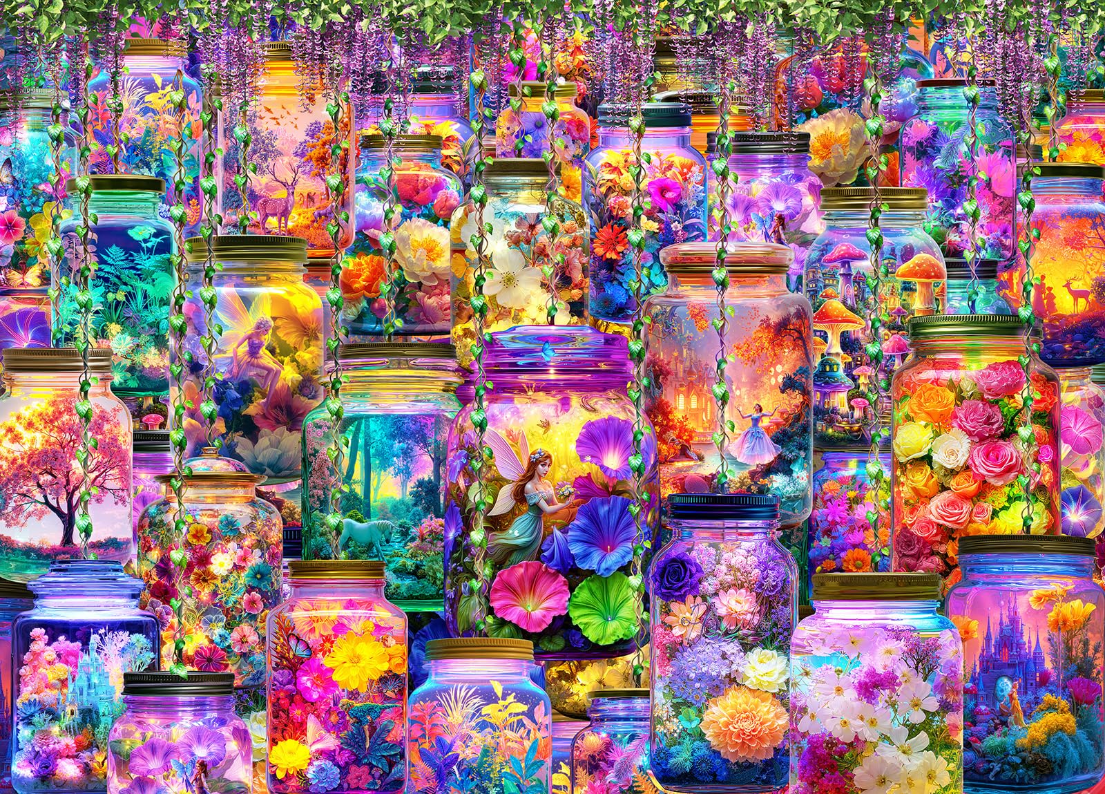 Enchanted Jarscape Jigsaw Puzzles for Adults 1000 Jigsaws Magical Jars World 1000 Piece Jigsaw Puzzles for Adults