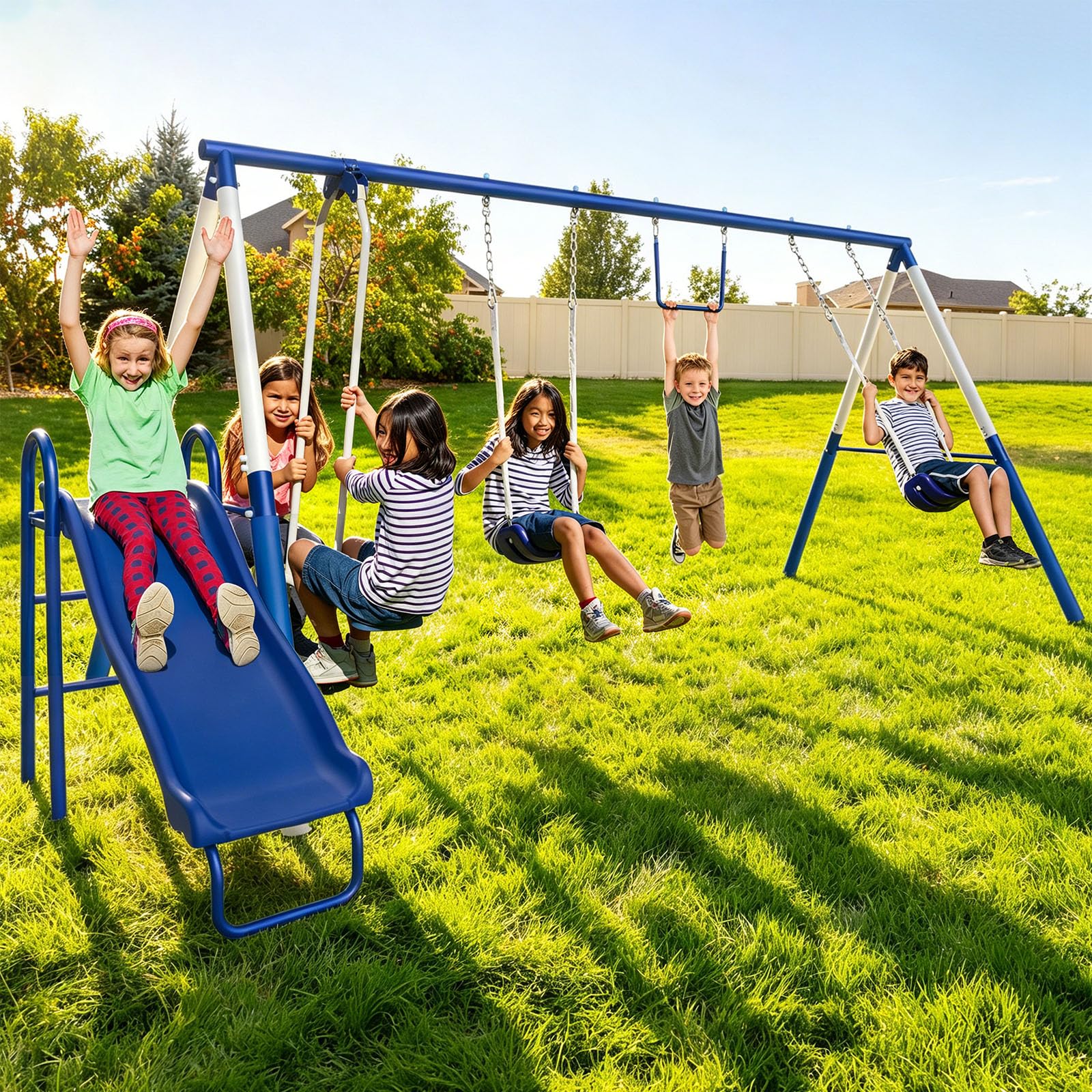 Amazon.com: Sportspower Arcadia Metal Swing Set for Kids – Trapeze