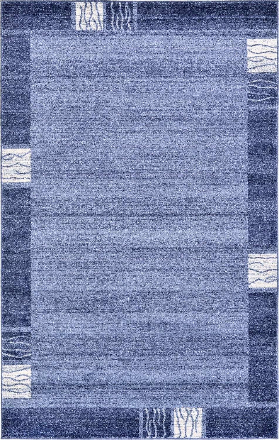Rugs.com Angelica Collection Rug – 5' x 8' Light Blue Medium Rug Perfect for Bedrooms, Dining Rooms, Living Rooms