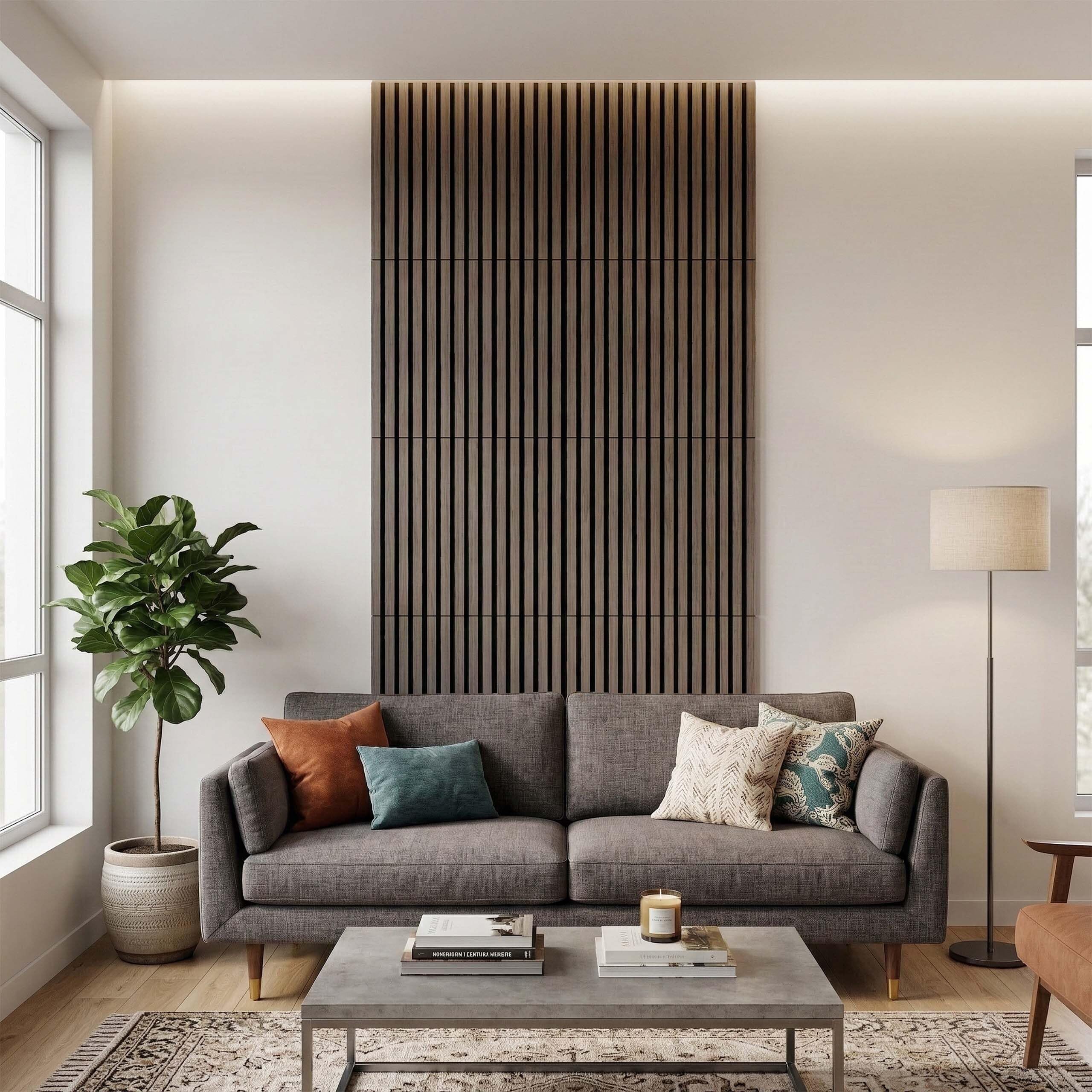 Relaxdays Panele akustyczne, zestaw 4 sztuk, 60 x 60 cm, izolacja akustyczna i okładziny ścienne, fornir dębowy, panele ścienne, ciemnobrązowe