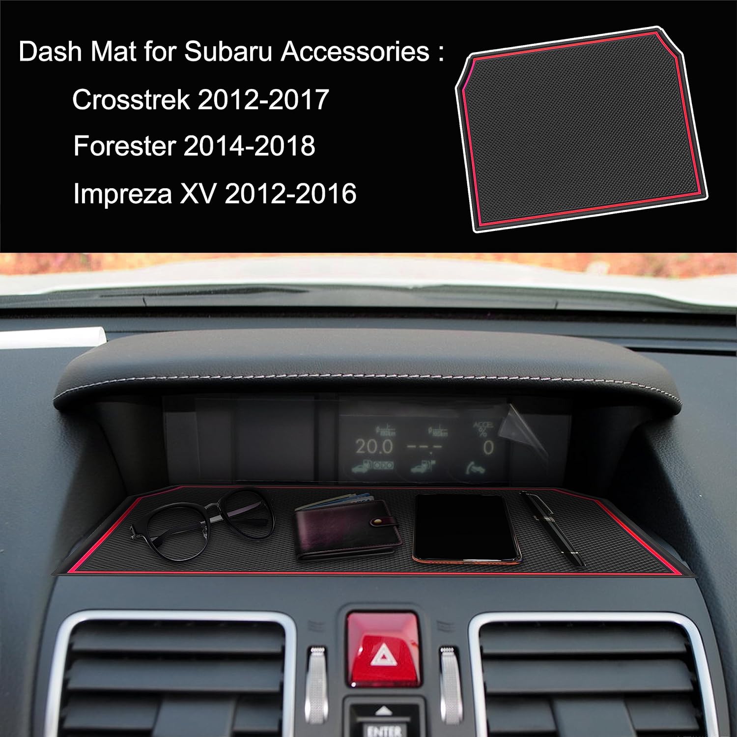 SENSHINE Dash Mat for Subaru Impreza XV 20122016 Subaru Crosstrek
