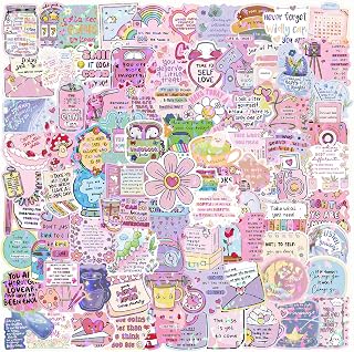 100 Pcs Holographic Inspirational Stickers for Girls Women, Positive Motivational Words Quote Stickers for Water Bottles Journal Scrapbook Vision Board Supplies Teachers Students