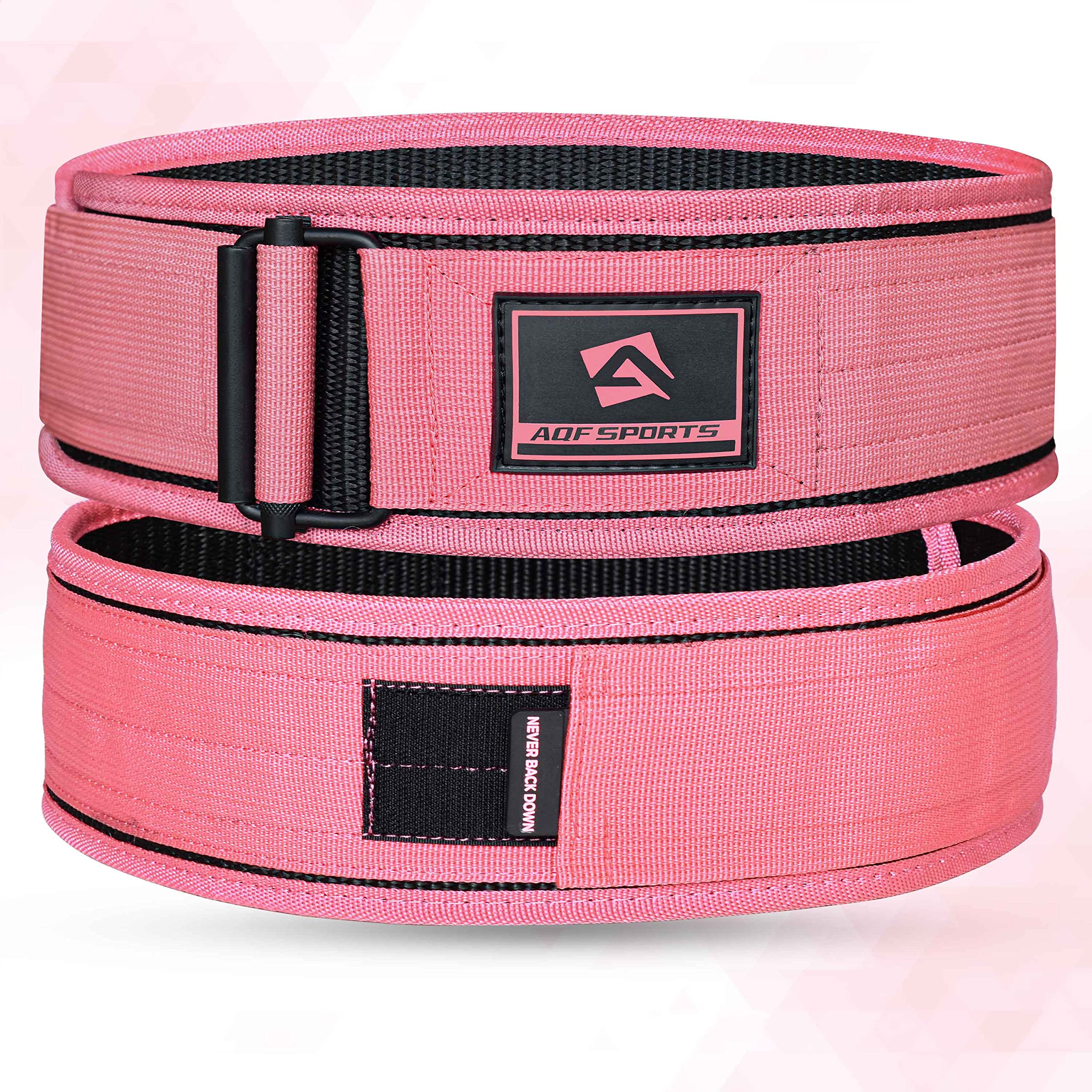 AQF Ceinture Musculation Auto-Bloquante, Nylon 4" & Support Lombaire
