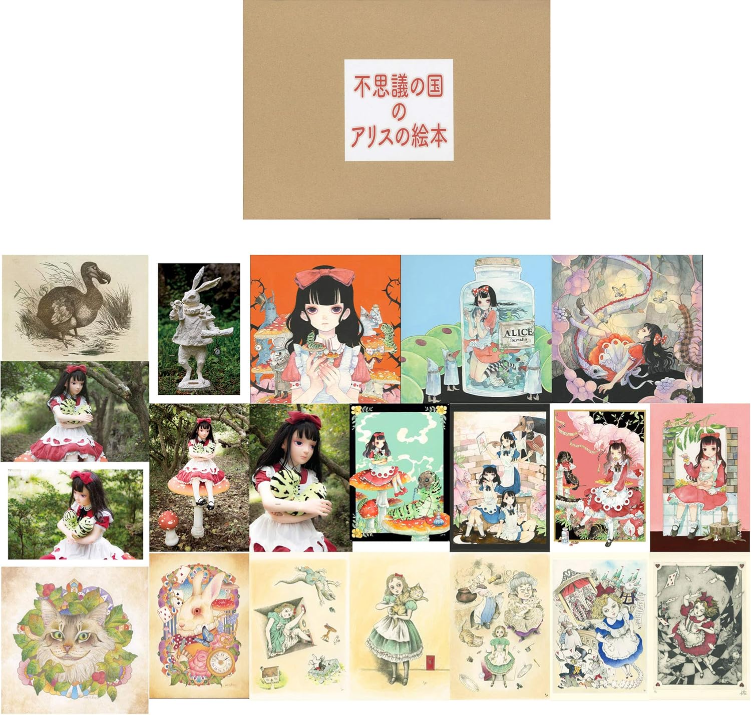 不思議の国のアリスの絵本a4 37枚 ポストカード のセット 不思議博物館 高価値 枚